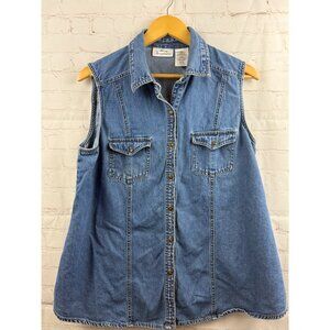 Maternity Announcements Jean Top Womens Size Large 12/14 Casual Button up
